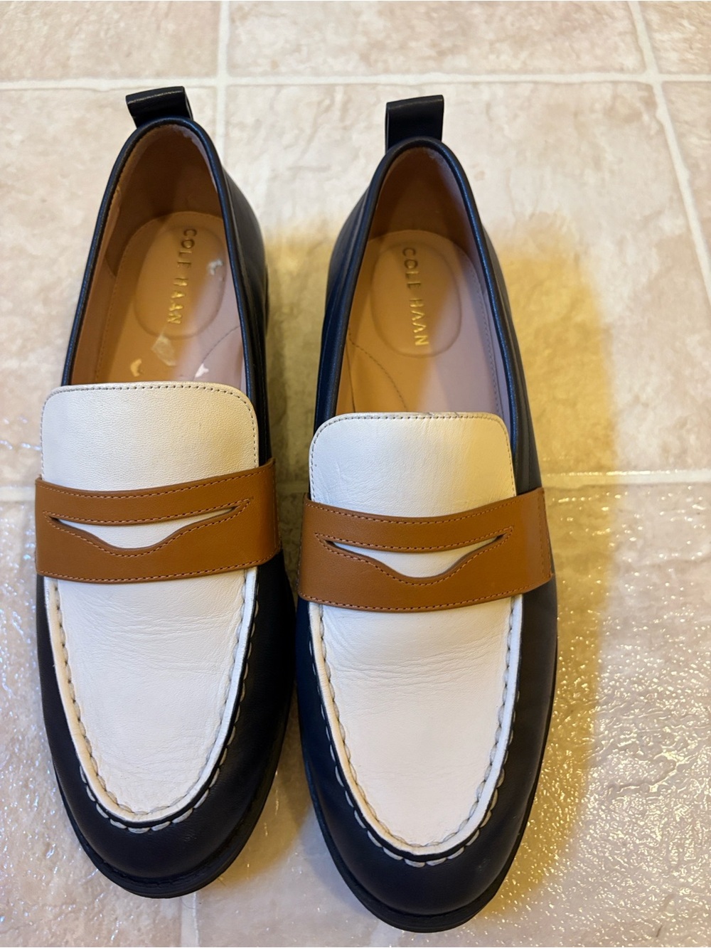 Cole Haan Women’s Tri-Tone Leather Penny Loafers 7.5 - Picture 10 of 11